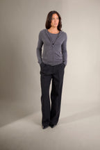 Gilet Zippé Capuche - Emma - Anthracite Chiné