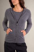 Gilet Zippé Capuche - Emma - Anthracite Chiné