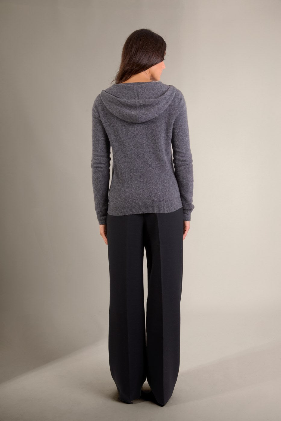 Gilet Zippé Capuche - Emma - Anthracite Chiné