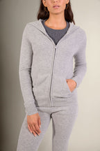 Gilet Zippé Capuche - Emma - Nuage Chiné