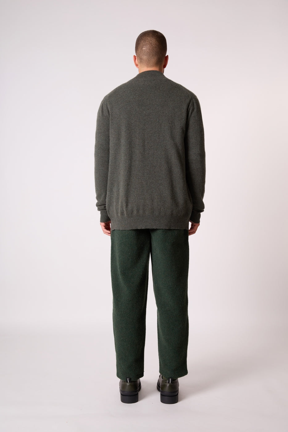 Gilet Zippé Col Montant - Cody - Kaki Chiné