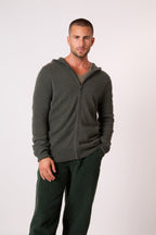 Gilet Zippé Capuche - Eldo - Kaki Chiné