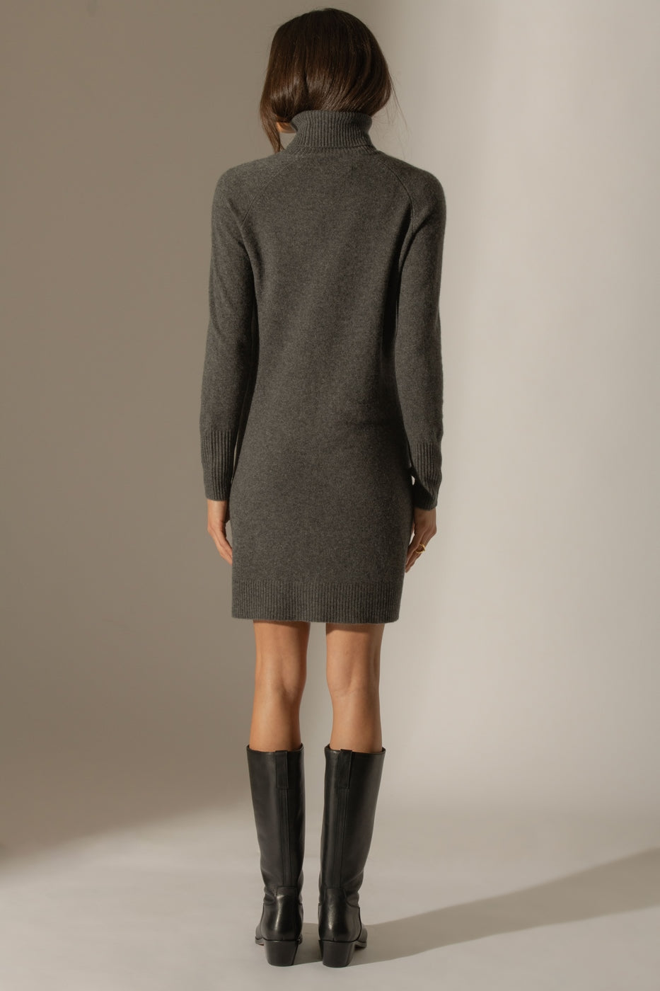 Robe Col Roulé - Amanda - Anthracite Chiné