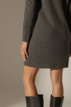 Robe Col Roulé - Amanda - Anthracite Chiné
