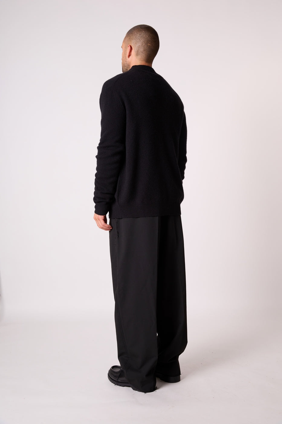 Gilet Zippé Col Camionneur 4 Fils - Leo - Noir