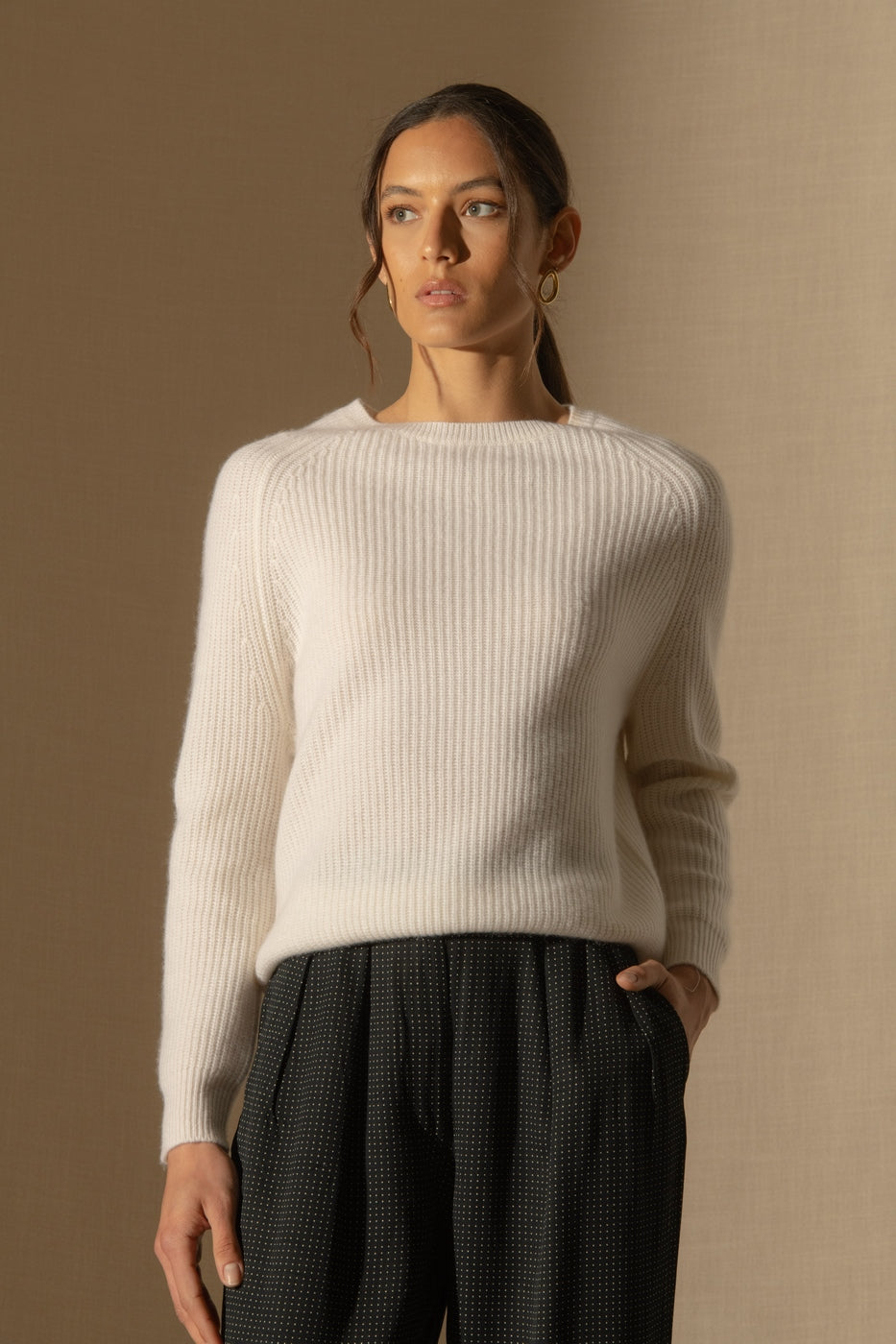 Pull Col Rond 4 Fils - Oceane - Neige