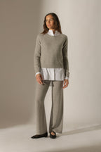 Pull Col Rond 4 Fils - Lila - Nuage Chiné