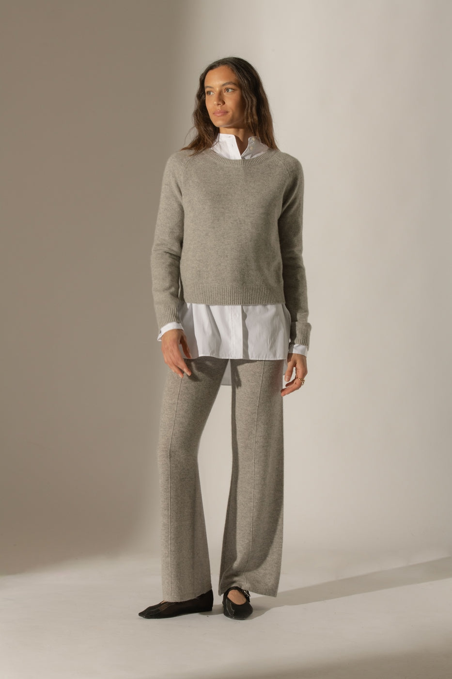 Pull Col Rond 4 Fils - Lila - Nuage Chiné
