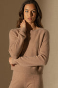 Pull Col Rond 4 Fils - Lila - Camel Chiné