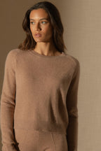 Pull Col Rond 4 Fils - Lila - Camel Chiné
