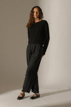 Pull Col Rond 4 Fils - Lila - Noir