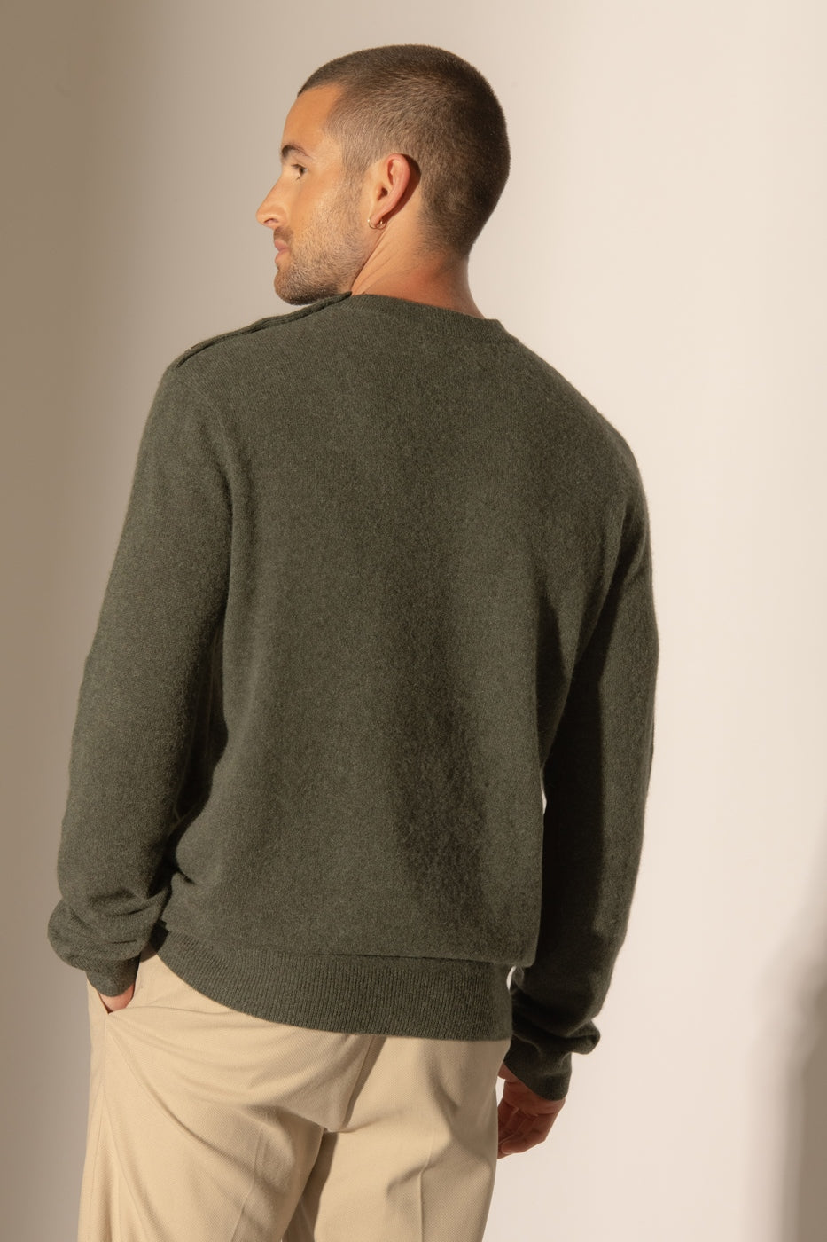 Pull Col Rond Marin Gabriel - Kaki Chiné