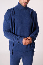 Gilet Zippé Capuche Eldo - Océan Chiné