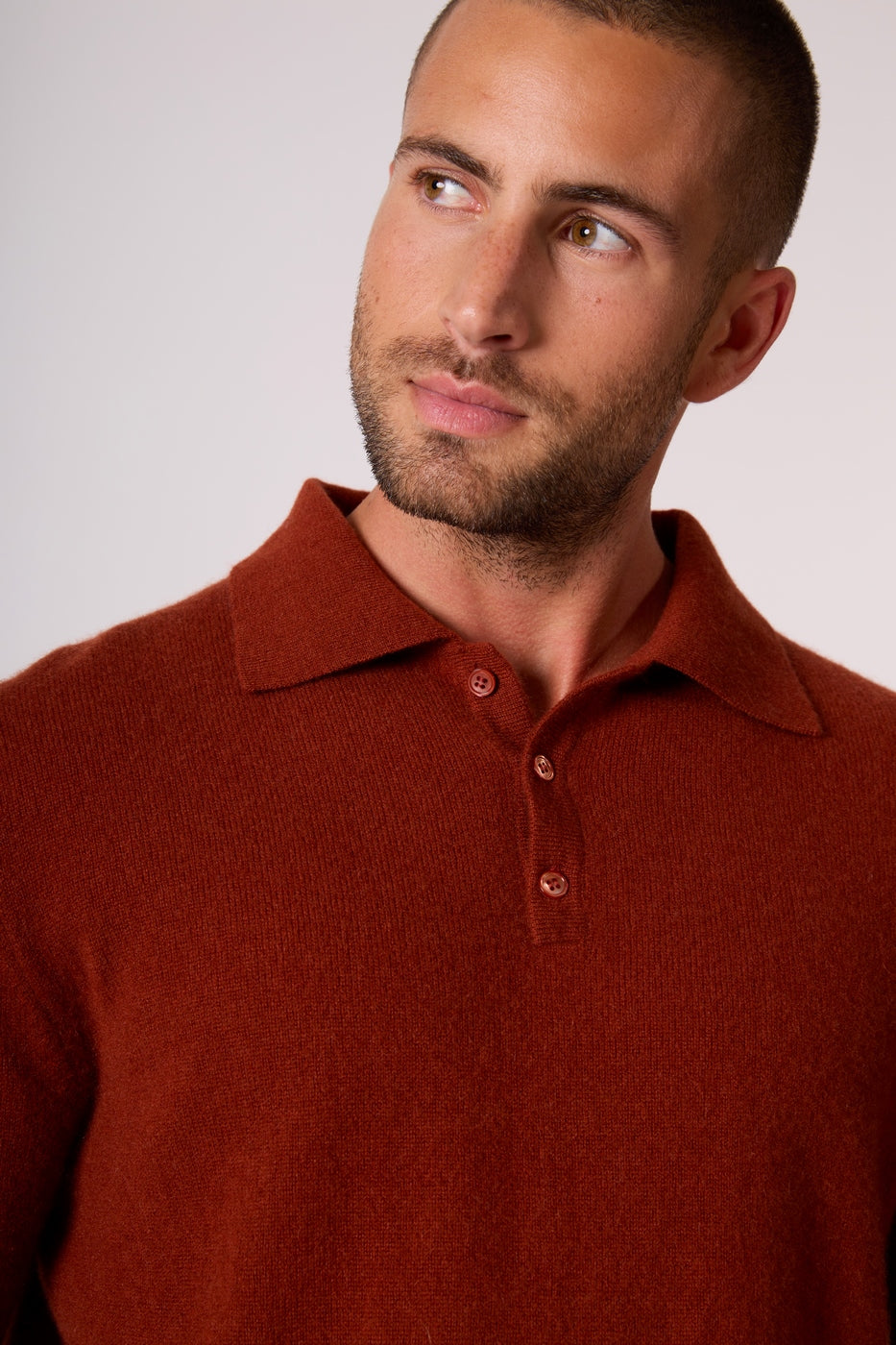 Spencer Long-Sleeved Polo Shirt - Squirrel Brown