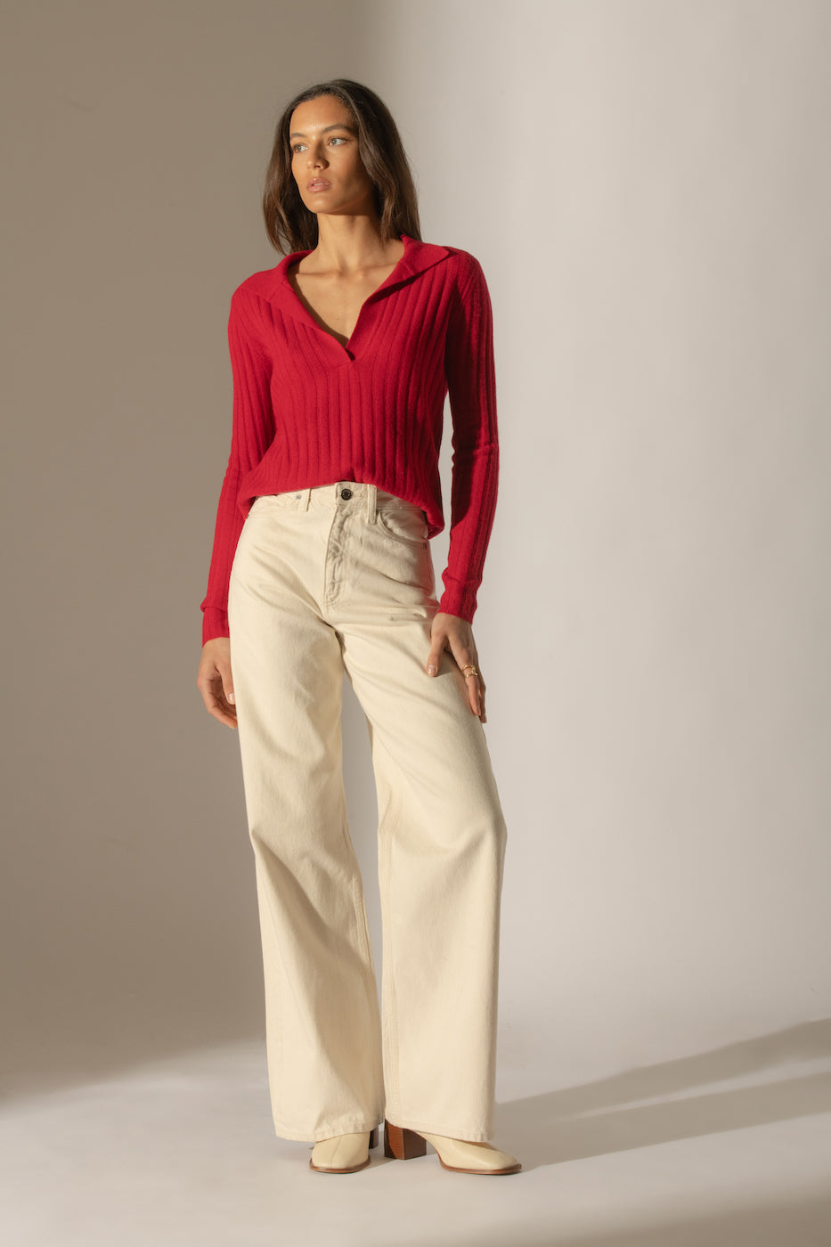 Jersey Cuello Polo Abierto - Skamar - Frambuesa
