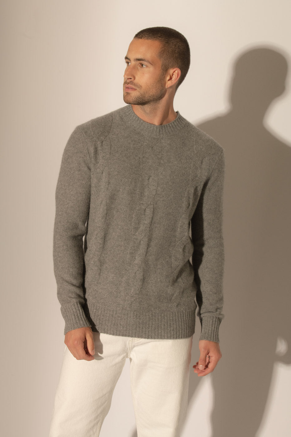 Pull Col Rond 4 Fils - Temba - Flanelle Chiné