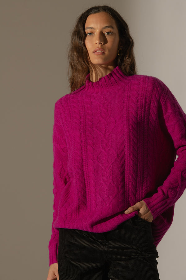 Pemala 6-Ply High-Neck Jumper - Violet