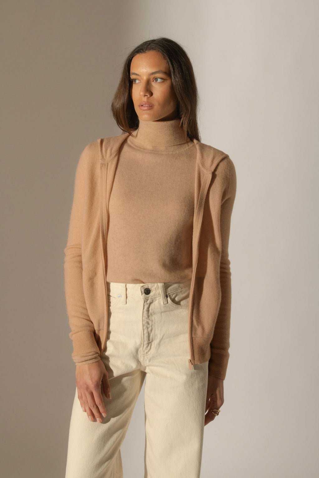 Gilet Zippé Capuche - Emma - Sahara
