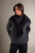 Pull Col Montant 8 Fils - Somba - Carbone Chiné
