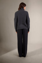 Pull Col Montant 8 Fils - Somba - Carbone Chiné