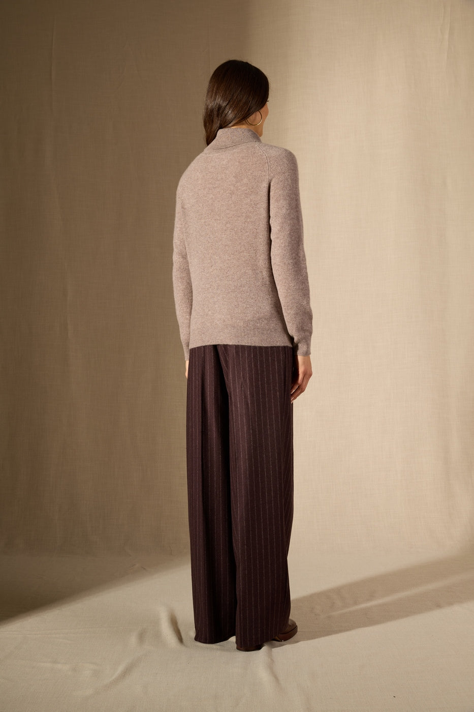 Carrick Roll Neck Jumper - Mottled Caribou