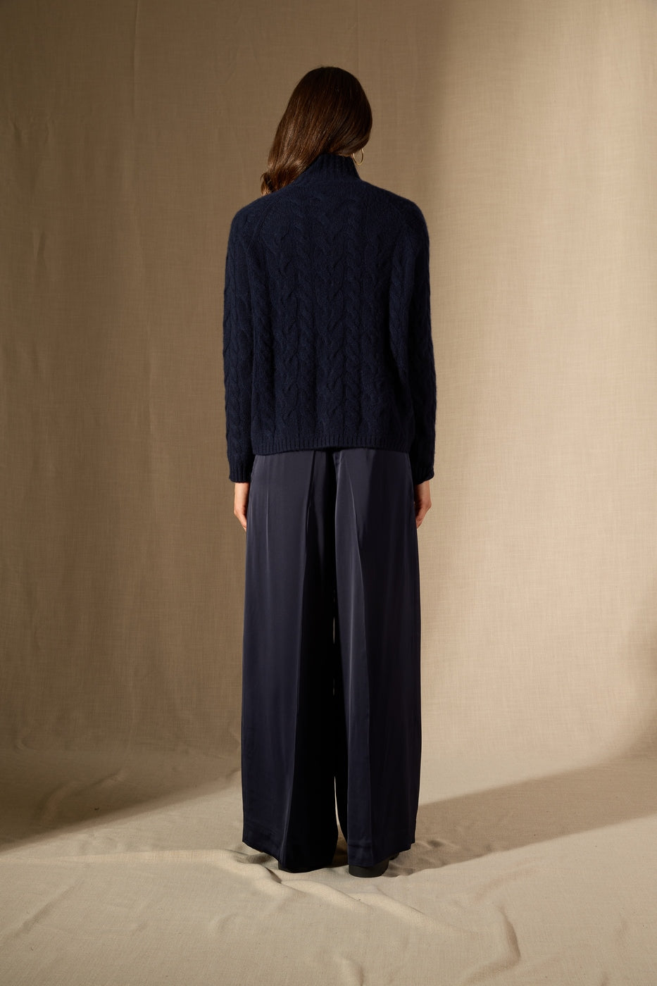 Mairead 6-Ply High Neck Jumper - Navy