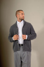 Veste Boutonnée Col Châle 4 Fils - Gilmour - Anthracite Chiné