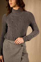 Pull Col Montant 6 Fils - Aspen - Anthracite Chiné