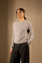 Pull Col Rond 4 Fils - Corva - Nuage Chiné