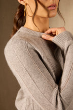 Pull Col Rond 4 Fils - Corva - Nuage Chiné