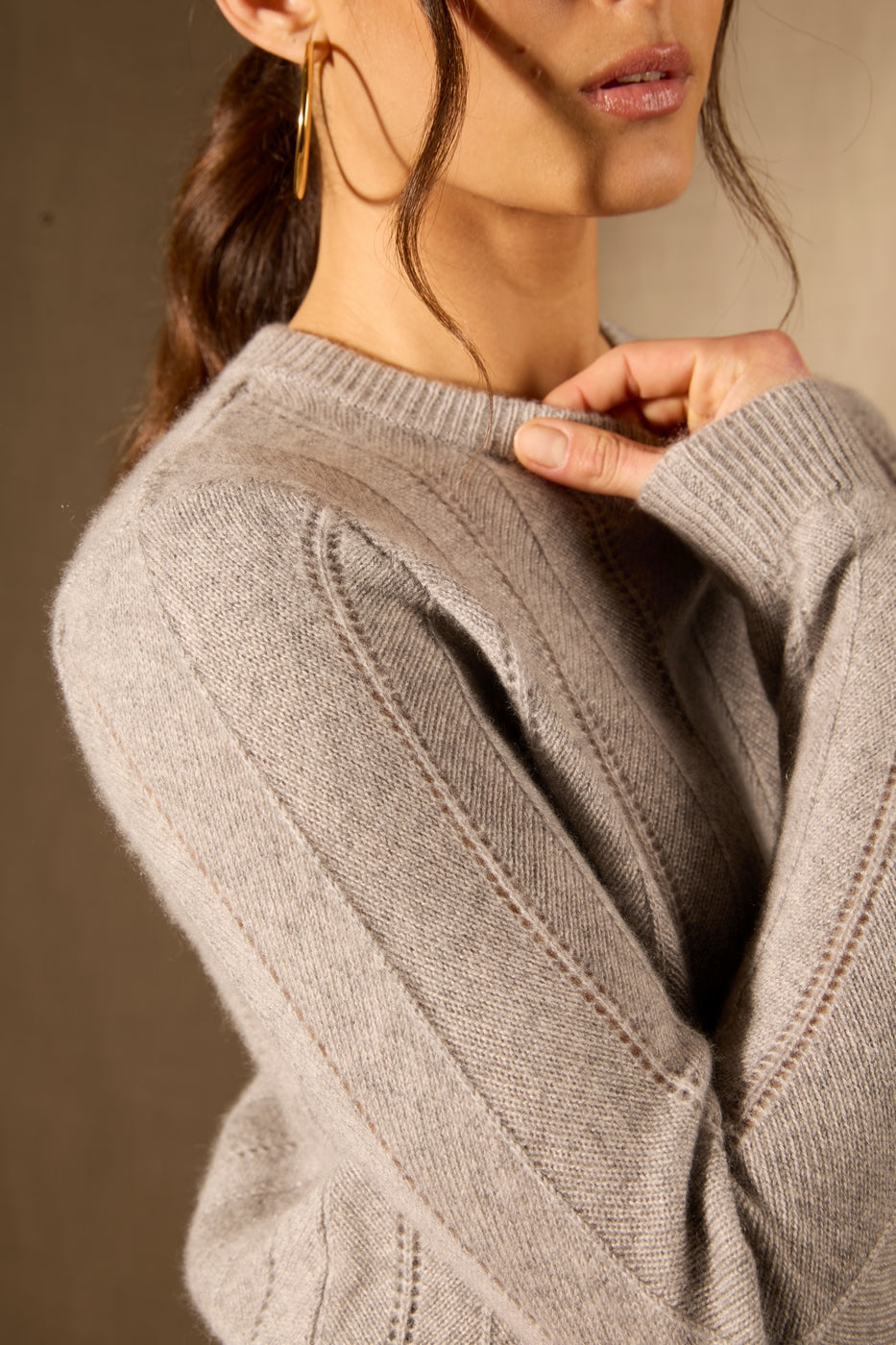 Pull Col Rond 4 Fils - Corva - Nuage Chiné