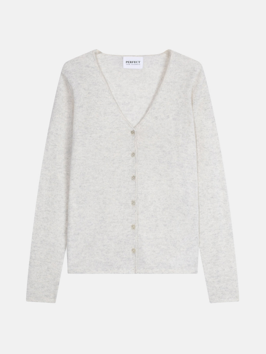 Cardigan Col V Paige - Gris Perle Chiné