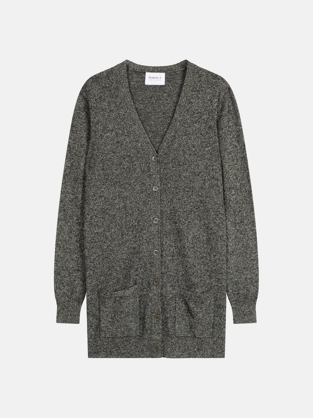 Cardigan Col V Pearl - Noir/Blanc