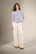 Turtleneck Sweater - Bise - Ivory Blue