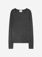Pull Col V 4 Fils Gaby - Anthracite Chiné