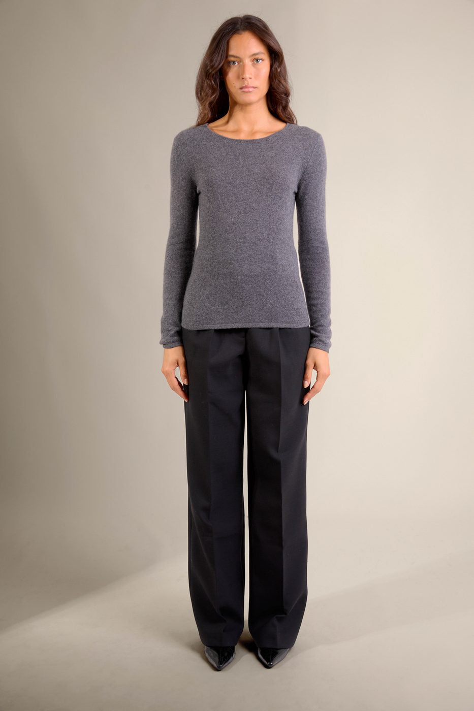 Pull Col Rond Oprah - Anthracite Chiné