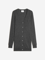 Pearl V-Neck Cardigan - Mottled Charcoal
