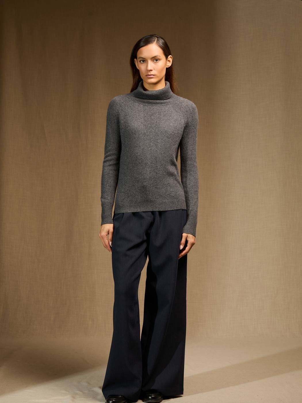 Pull Col Roulé Florivien - Anthracite Chiné