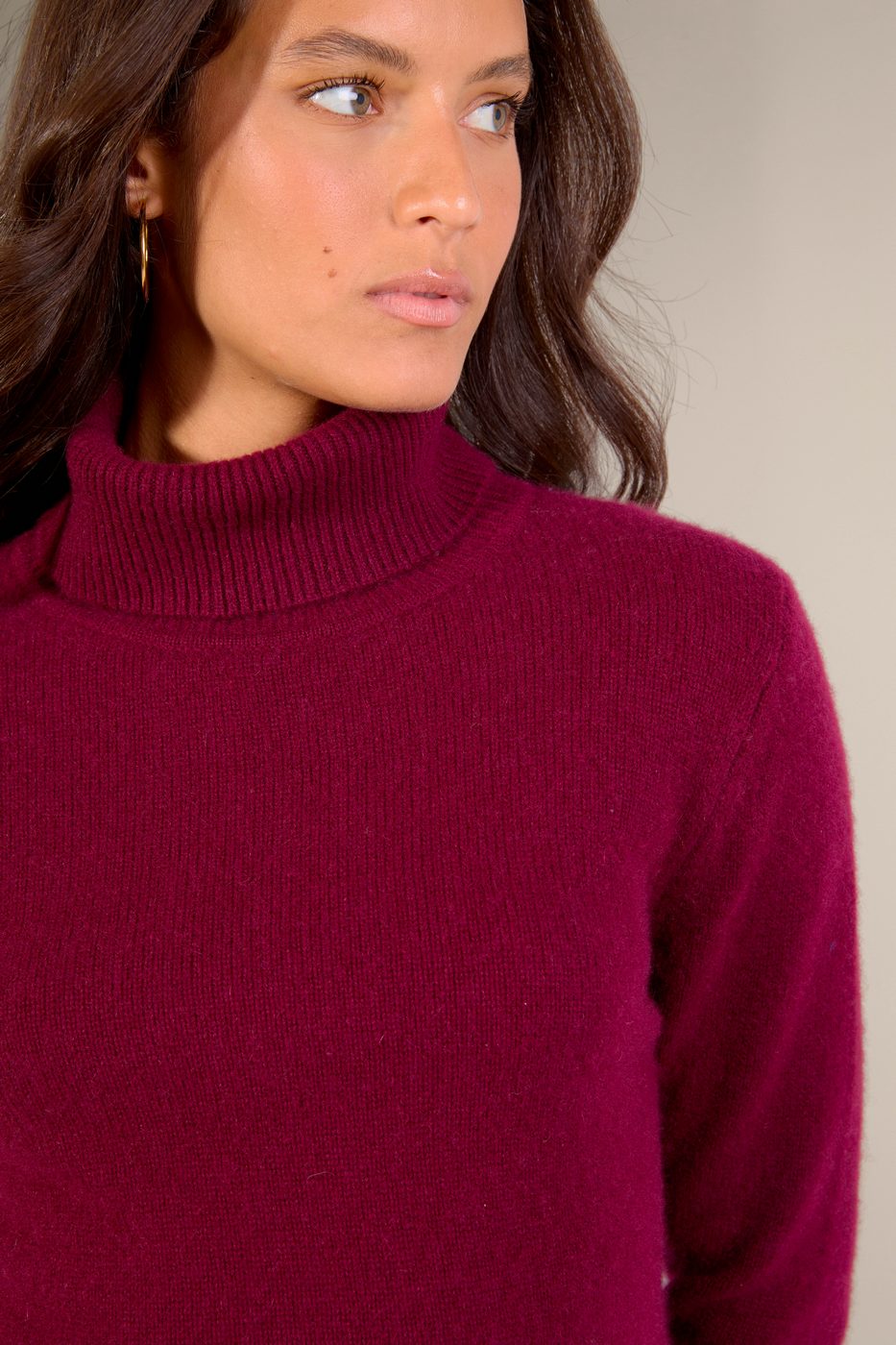 Pull Col Roulé 4 Fils Willow - Bordeaux
