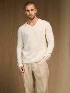 Pull Col V Alexander - Ivoire
