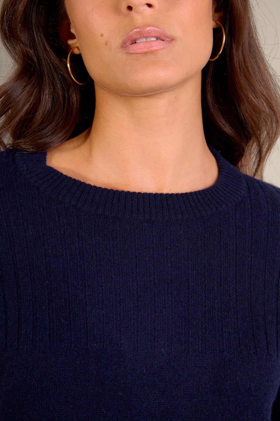 Pull Col Rond Amvira - Marine