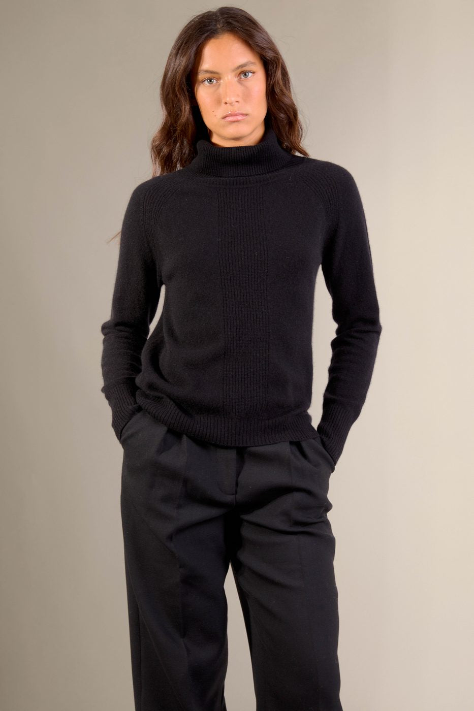 Pull Col Roulé Florivien - Noir