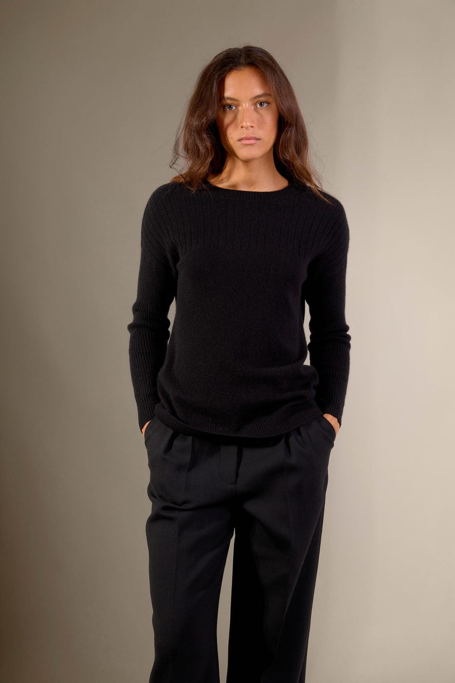 Pull Col Rond Amvira - Noir
