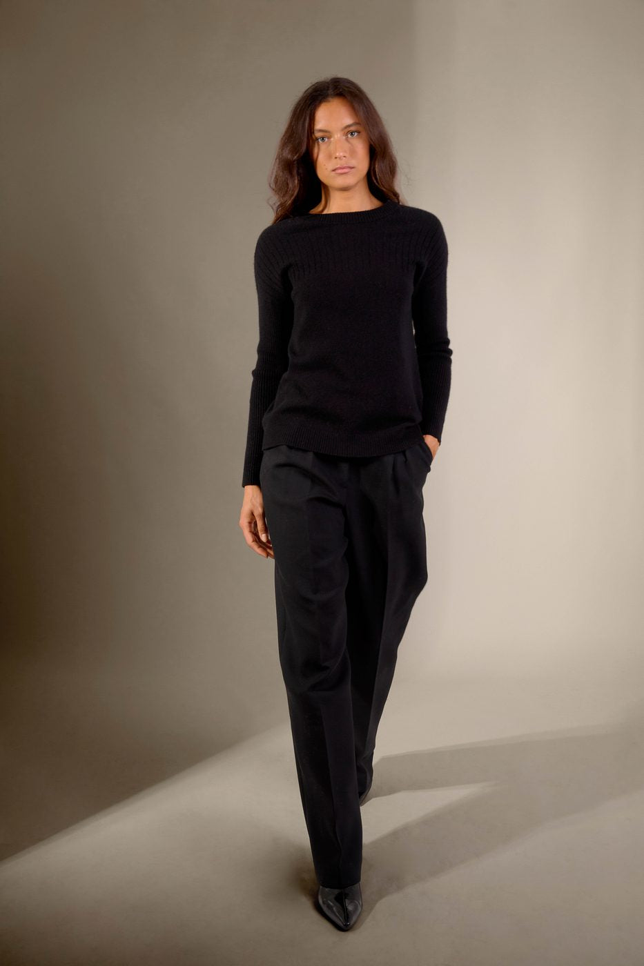 Pull Col Rond Amvira - Noir
