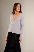 Cardigan Col V Paige - Nuage Chiné