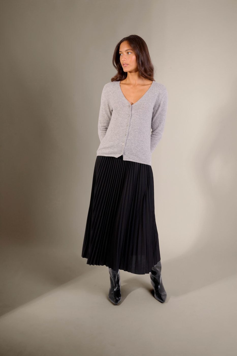 Cardigan Col V Paige - Nuage Chiné