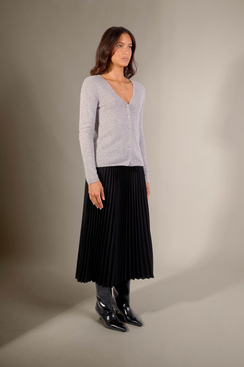 Cardigan Col V Paige - Nuage Chiné
