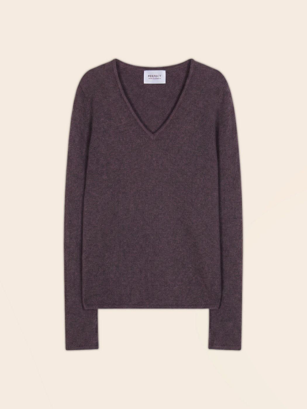 Pull Col V 4 Fils Gaby - Taupe Chiné