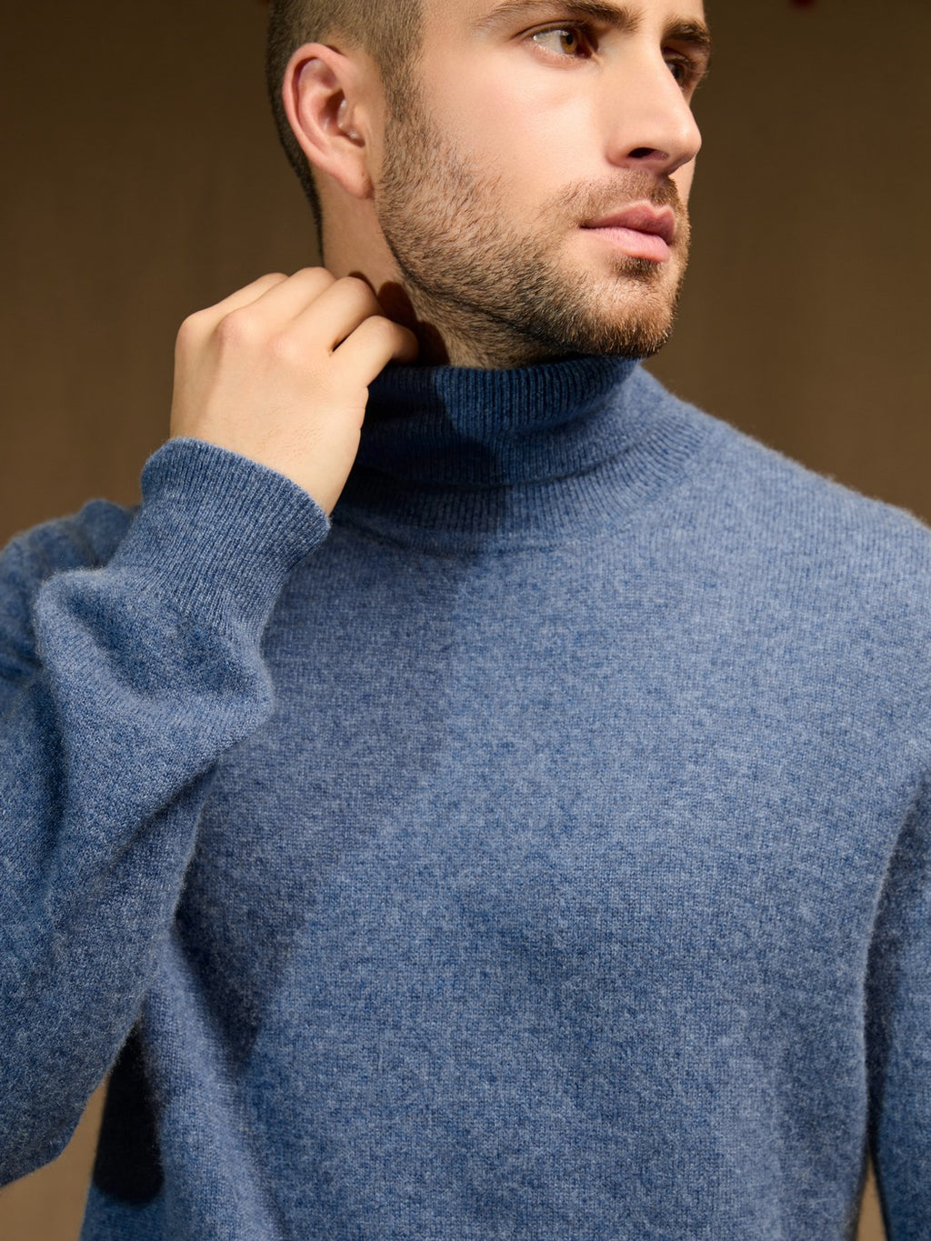 Pull Col Roulé Trevor - Bleu Denim