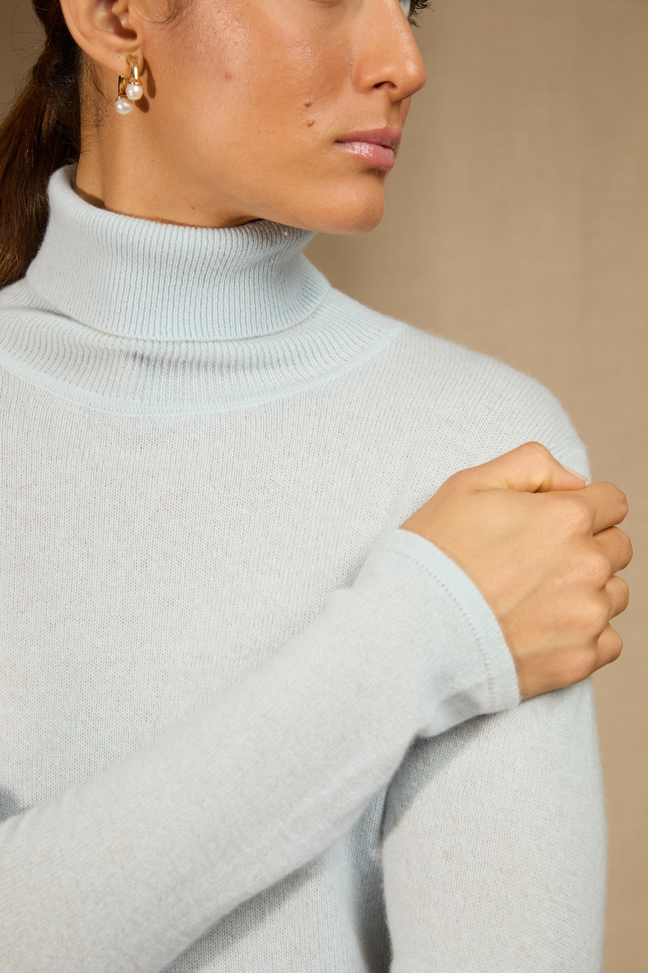 Pull Col Roulé Ashley - Givre